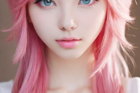 AI girl with pink hair wallpaper