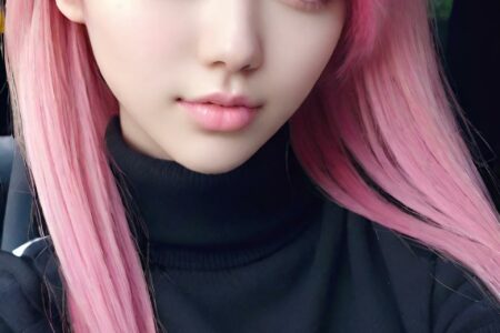 AI girl with pink hair wallpaper