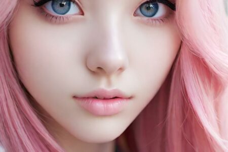 AI girl with pink hair wallpaper
