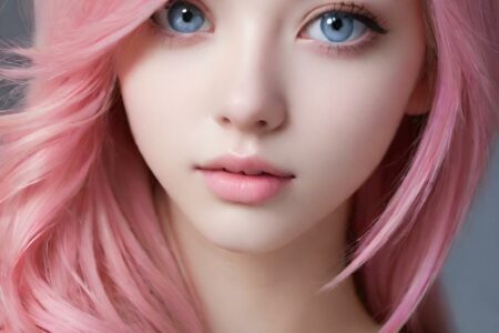 AI girl with pink hair wallpaper