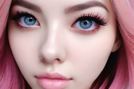 AI girl with pink hair wallpaper