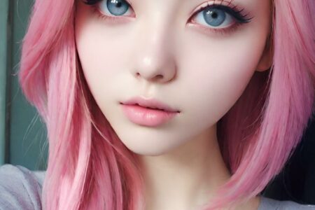 AI girl with pink hair wallpaper