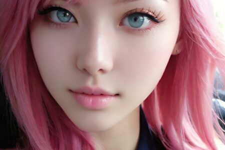AI girl with pink hair wallpaper