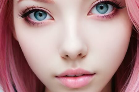 AI girl with pink hair wallpaper
