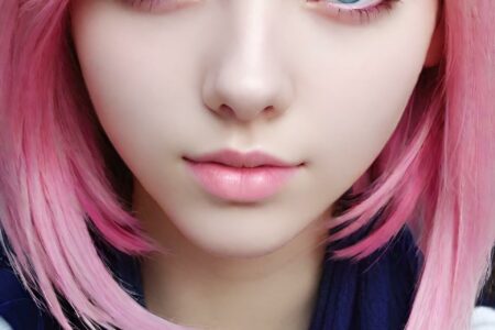 AI girl with pink hair wallpaper