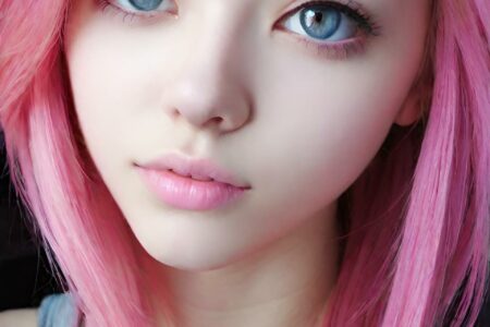 AI girl with pink hair wallpaper