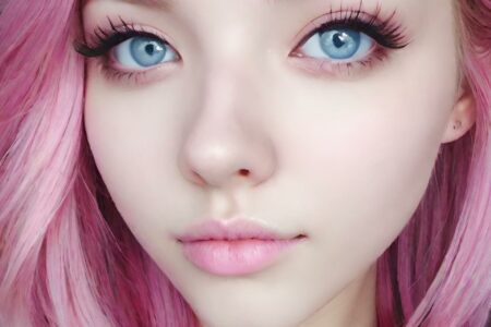 AI girl with pink hair wallpaper