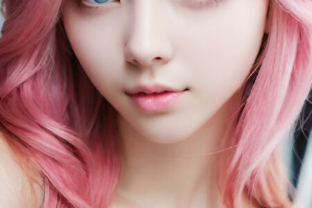 AI girl with pink hair wallpaper