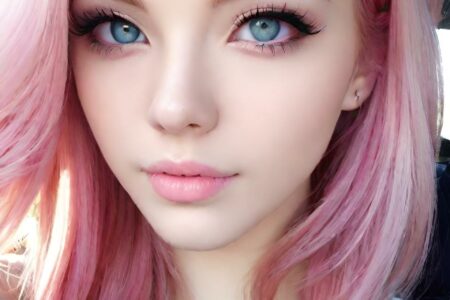 AI girl with pink hair wallpaper