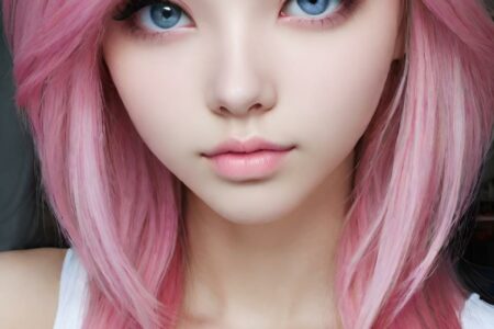 AI girl with pink hair wallpaper