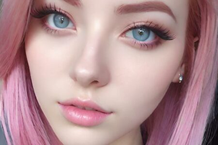 AI girl with pink hair wallpaper