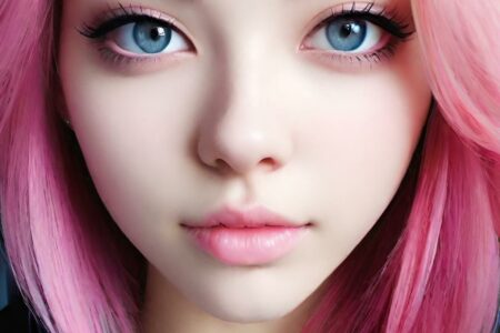 AI girl with pink hair wallpaper