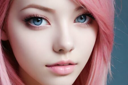 AI girl with pink hair wallpaper