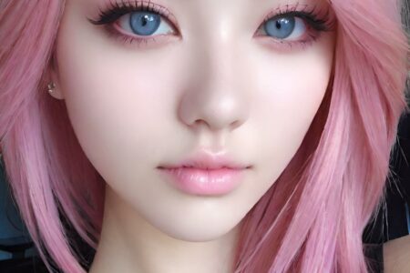 AI girl with pink hair wallpaper
