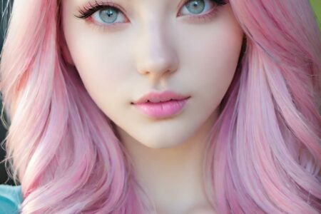 AI girl with pink hair wallpaper