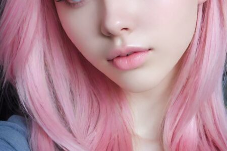 AI girl with pink hair wallpaper