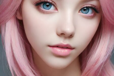AI girl with pink hair wallpaper