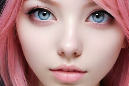 AI girl with pink hair wallpaper