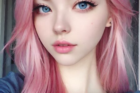 AI girl with pink hair wallpaper