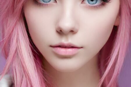 AI girl with pink hair wallpaper