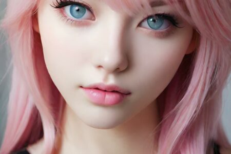 AI girl with pink hair wallpaper
