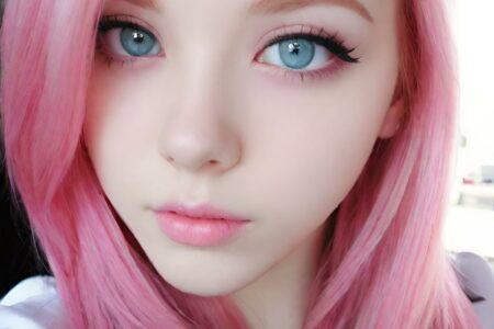 AI girl with pink hair wallpaper