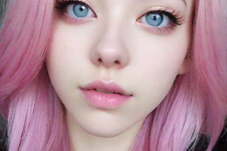 AI girl with pink hair wallpaper