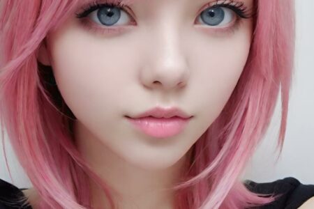 AI girl with pink hair wallpaper