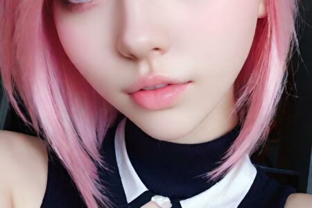 AI girl with pink hair wallpaper