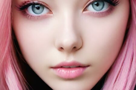 AI girl with pink hair wallpaper