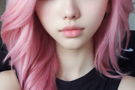 AI girl with pink hair wallpaper