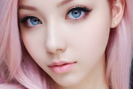 AI girl with pink hair wallpaper