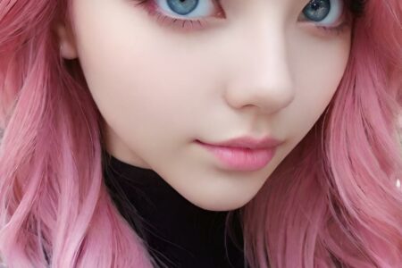 AI girl with pink hair wallpaper