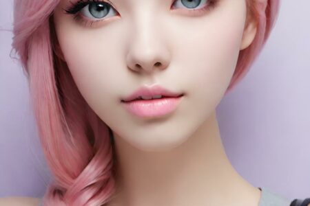 AI girl with pink hair wallpaper