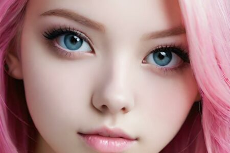 AI girl with pink hair wallpaper