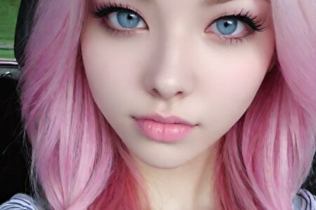 AI girl with pink hair wallpaper