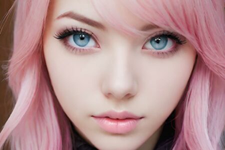 AI girl with pink hair wallpaper