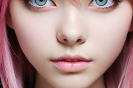AI girl with pink hair wallpaper