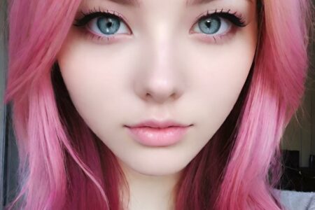 AI girl with pink hair wallpaper