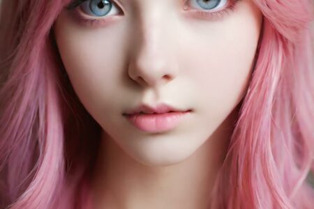 AI girl with pink hair wallpaper