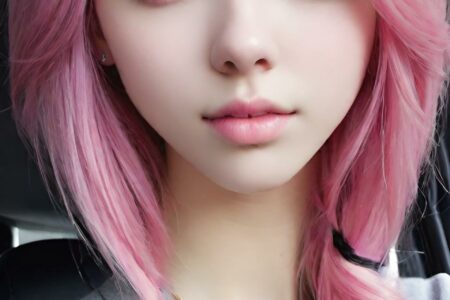AI girl with pink hair wallpaper