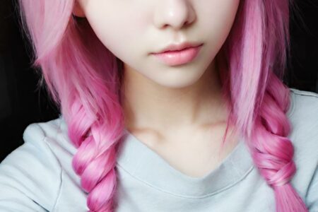 AI girl with pink hair wallpaper