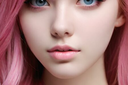 AI girl with pink hair wallpaper