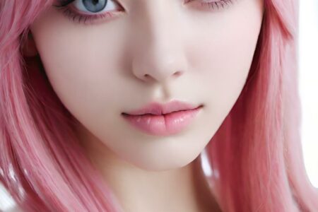 AI girl with pink hair wallpaper