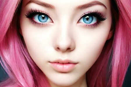 AI girl with pink hair wallpaper