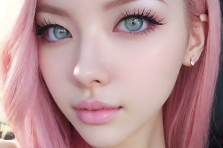 AI girl with pink hair wallpaper
