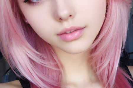 AI girl with pink hair wallpaper