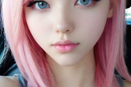 AI girl with pink hair wallpaper