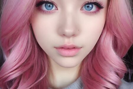 AI girl with pink hair wallpaper