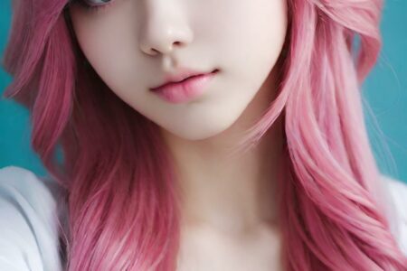 AI girl with pink hair wallpaper